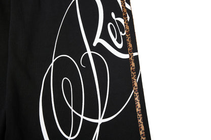 DAXUEN black leopard print wide-leg sweatpants