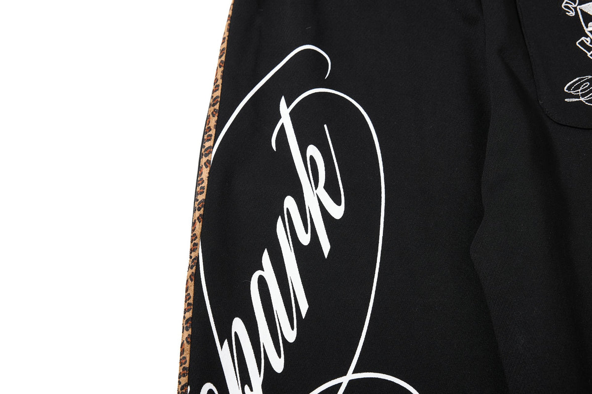 DAXUEN black leopard print wide-leg sweatpants
