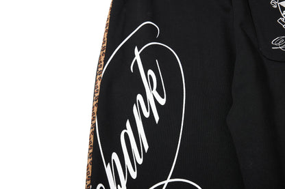 DAXUEN black leopard print wide-leg sweatpants