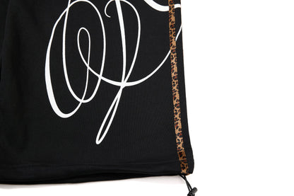 DAXUEN black leopard print wide-leg sweatpants