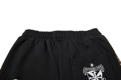 DAXUEN black leopard print wide-leg sweatpants