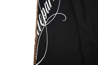 DAXUEN black leopard print wide-leg sweatpants
