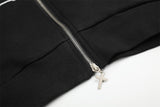 DAXUEN black military aesthetic full-zip hoodie