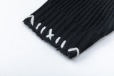 DAXUEN black oversized patchwork knit sweater