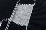 DAXUEN black oversized patchwork knit sweater