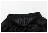 DAXUEN black tiered polka dot mini skirt