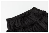 DAXUEN black tiered polka dot mini skirt