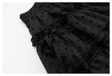 DAXUEN black tiered polka dot mini skirt