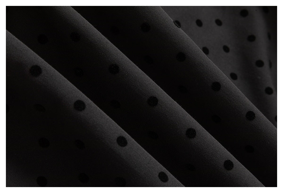 DAXUEN black tiered polka dot mini skirt