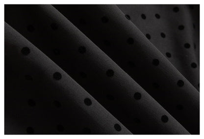 DAXUEN black tiered polka dot mini skirt