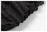 DAXUEN black tiered polka dot mini skirt