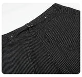 DAXUEN black striped wide-leg capri pants