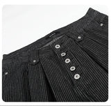 DAXUEN black striped wide-leg capri pants