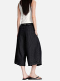 DAXUEN black striped wide-leg capri pants