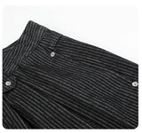 DAXUEN black striped wide-leg capri pants