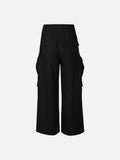 DAXUEN black wide-leg cargo pants with drawstring