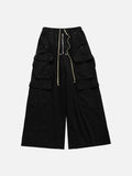 DAXUEN black wide-leg cargo pants with drawstring