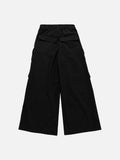 DAXUEN black wide-leg cargo pants with drawstring