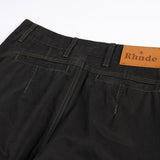 DAXUEN black wide-leg cargo pants with embroidered flag patch