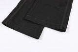 DAXUEN black wide-leg cargo pants with embroidered flag patch