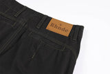 DAXUEN black wide-leg cargo pants with embroidered flag patch