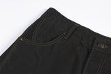 DAXUEN black wide-leg cargo pants with embroidered flag patch
