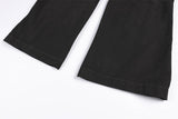 DAXUEN black wide-leg cargo pants with embroidered flag patch