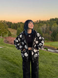 Black Wide-Leg Cargo Pants with Flap Pockets