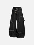 DAXUEN black wide-leg denim jeans with unique closure