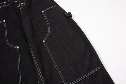 DAXUEN black wide-leg denim jeans with unique closure