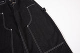 DAXUEN black wide-leg denim jeans with unique closure