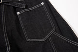 DAXUEN black wide-leg denim jeans with unique closure
