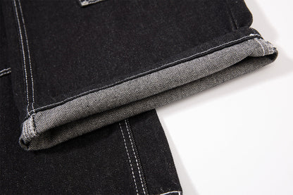 DAXUEN black wide-leg denim jeans with unique closure