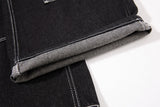 DAXUEN black wide-leg denim jeans with unique closure