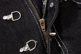 DAXUEN black wide-leg denim jeans with unique closure