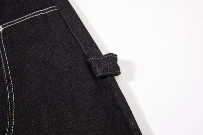 DAXUEN black wide-leg denim jeans with unique closure