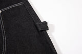 DAXUEN black wide-leg denim jeans with unique closure