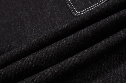 DAXUEN black wide-leg denim jeans with unique closure