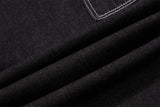 DAXUEN black wide-leg denim jeans with unique closure