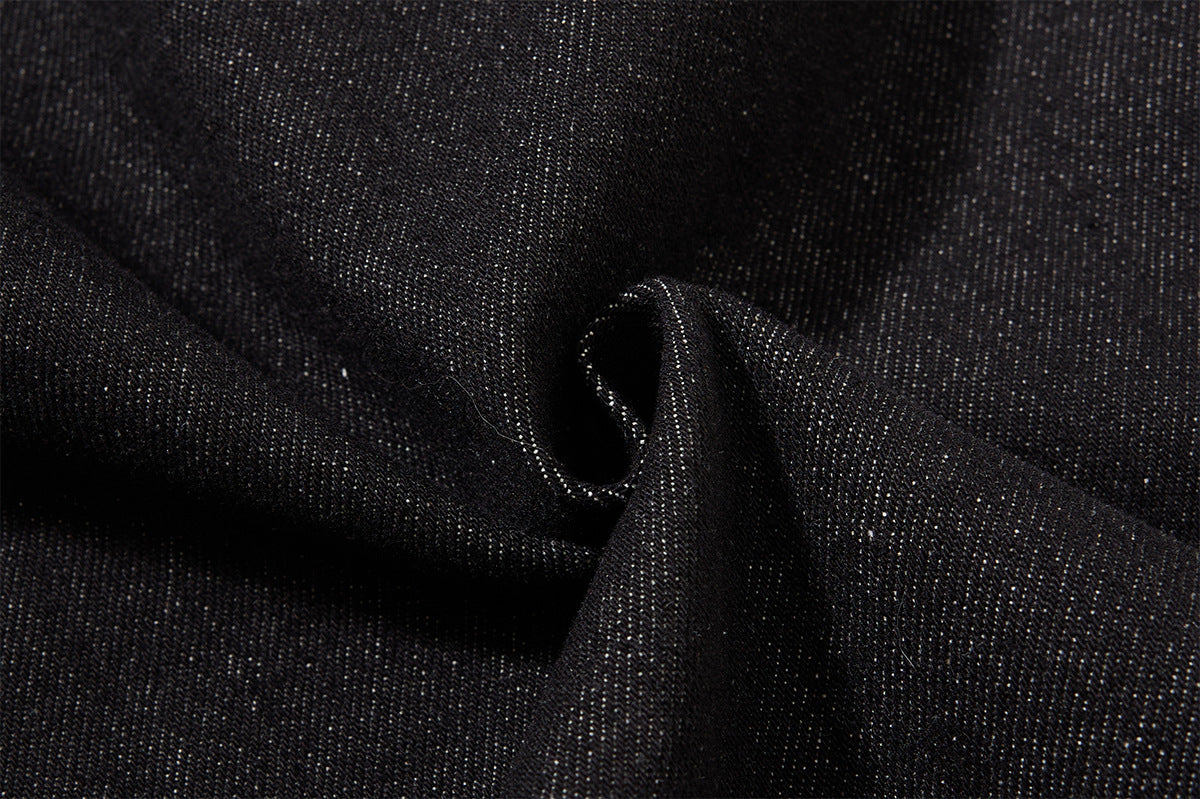DAXUEN black wide-leg denim jeans with unique closure