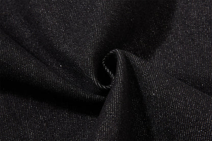 DAXUEN black wide-leg denim jeans with unique closure