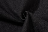 DAXUEN black wide-leg denim jeans with unique closure