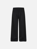 DAXUEN black wide-leg track pants with embroidered crest