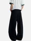 DAXUEN black wide-leg trousers with vertical pinstripes