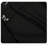 DAXUEN black wide-leg trousers with vertical pinstripes