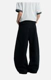 DAXUEN black wide-leg trousers with vertical pinstripes