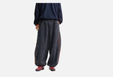 Muted Purple Color-Blocked Wide-Leg Track Pants