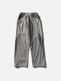 Muted Purple Color-Blocked Wide-Leg Track Pants