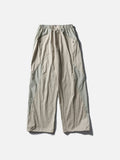 Muted Purple Color-Blocked Wide-Leg Track Pants