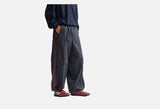 Muted Purple Color-Blocked Wide-Leg Track Pants